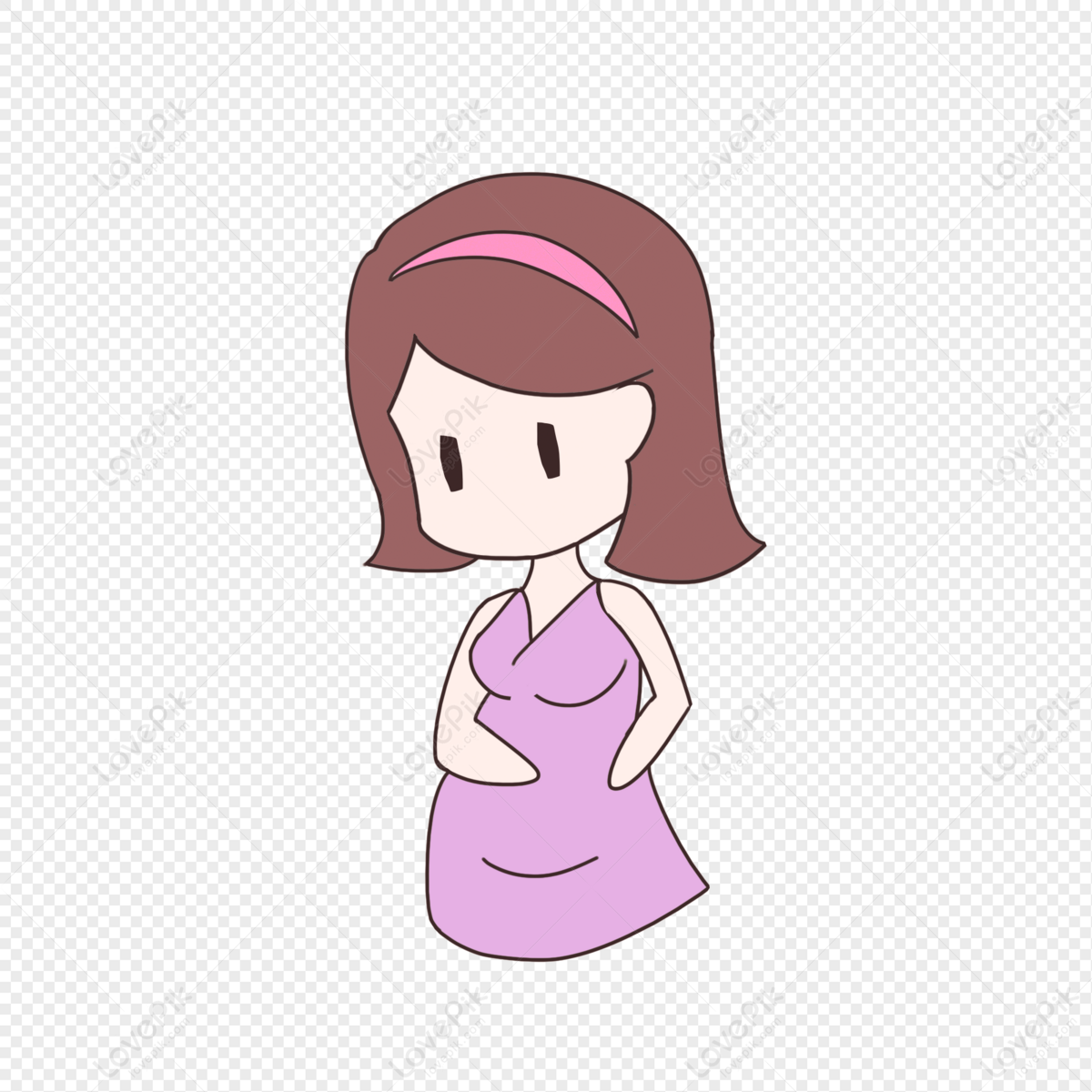 Hand Drawn Cartoon Mothers Day Pregnant Purple Dress Mom PNG Image Free  Download And Clipart Image For Free Download - Lovepik | 401220571