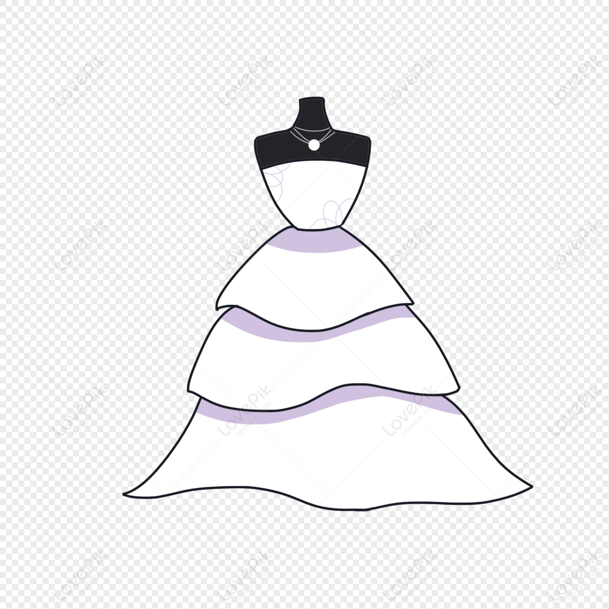 cartoon wedding dress clipart
