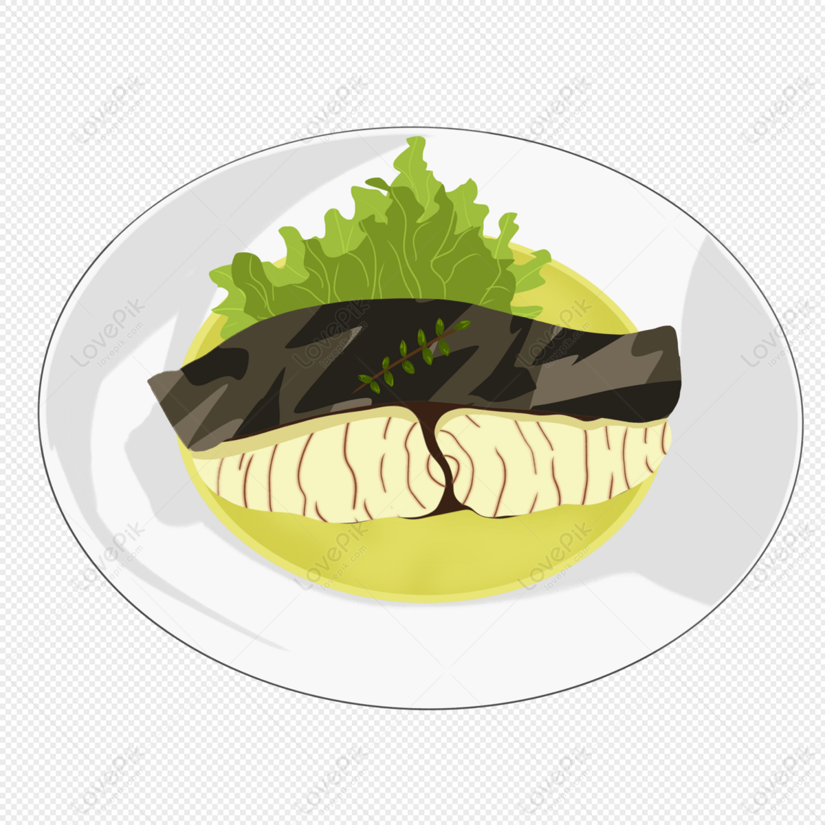 Hand Painted Gourmet Western Food Fish PNG Transparent Image And Clipart  Image For Free Download - Lovepik | 401204667