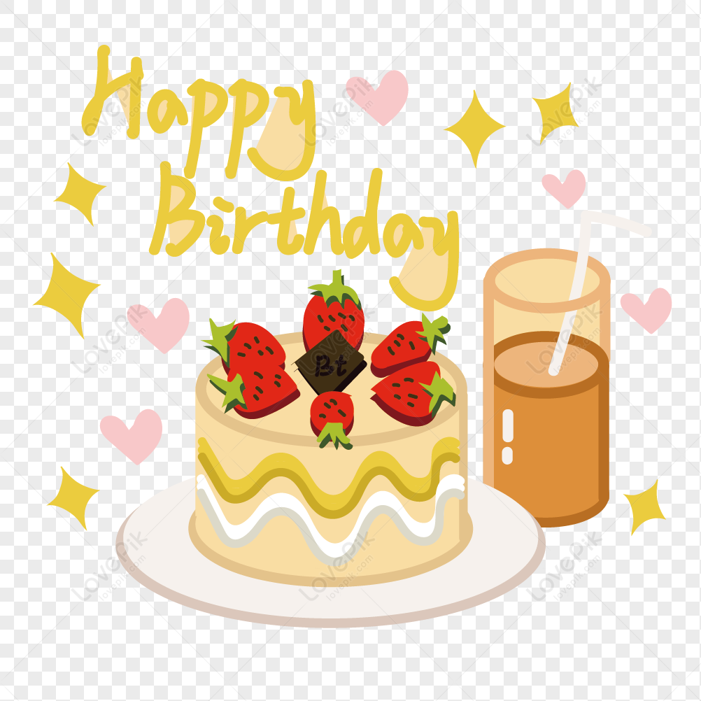 お誕生日おめでとうイングリッシュケーキ手描きの装飾 イラスト お誕生日おめでとう 英語 ケーキ フリー素材 透過 Lovepik