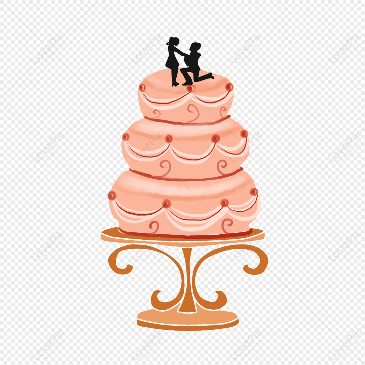 Cartoon Birthday Cake png download - 520*600 - Free Transparent Wedding  Cake png Download. - CleanPNG / KissPNG