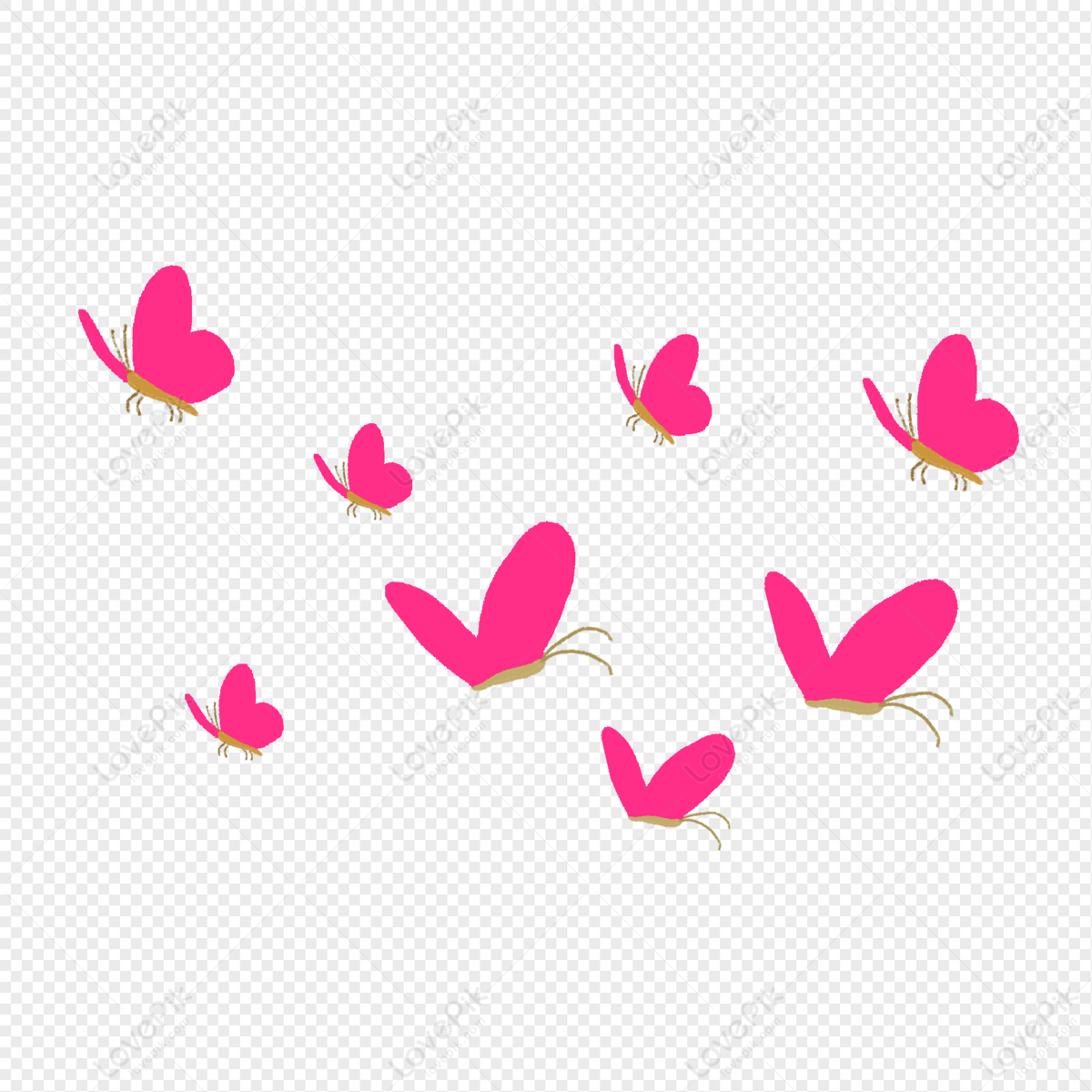 Pink Flying Butterfly Decorative Pattern PNG Transparent Background And  Clipart Image For Free Download - Lovepik | 401207090