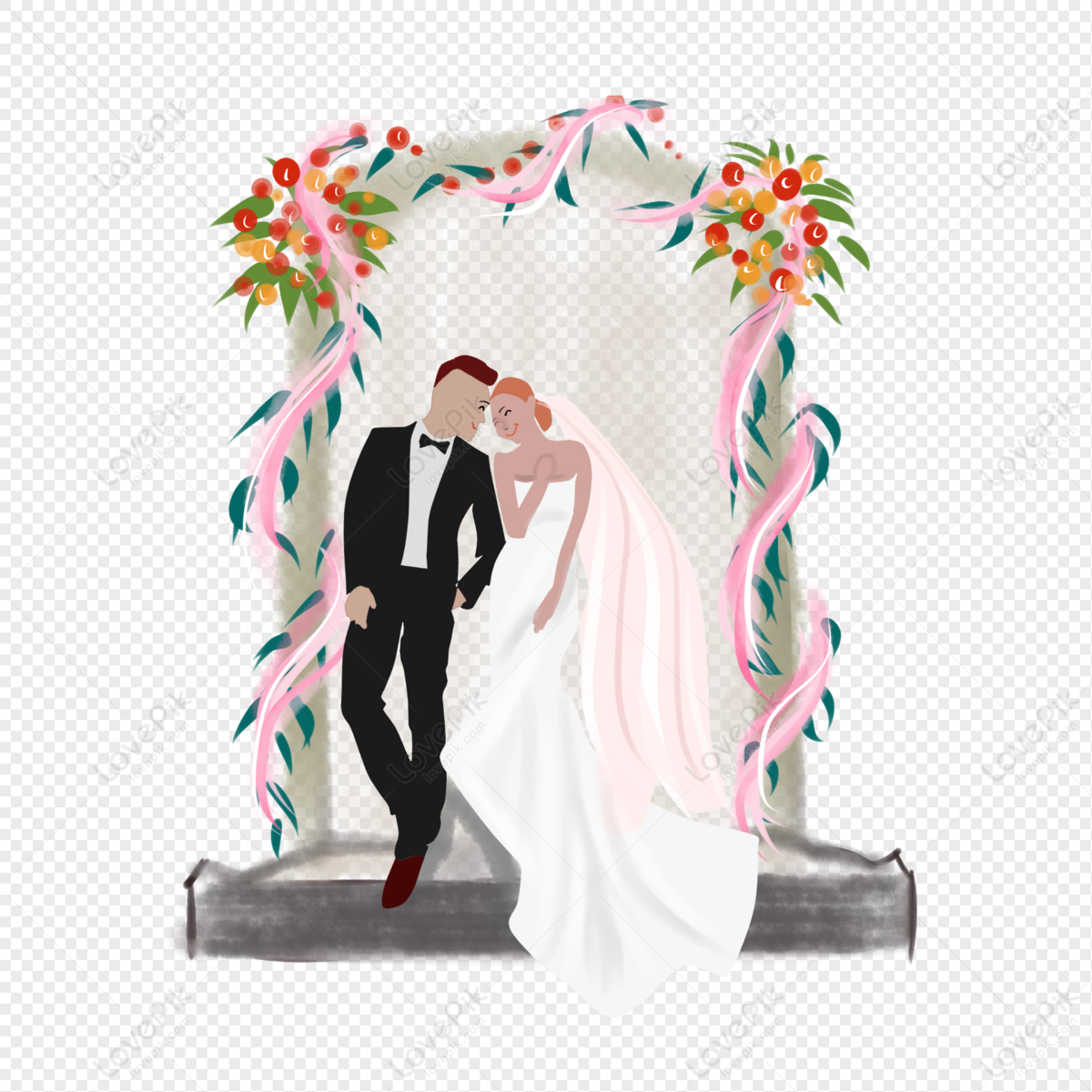 Romantic European Wedding Couple PNG Free Download And Clipart ...