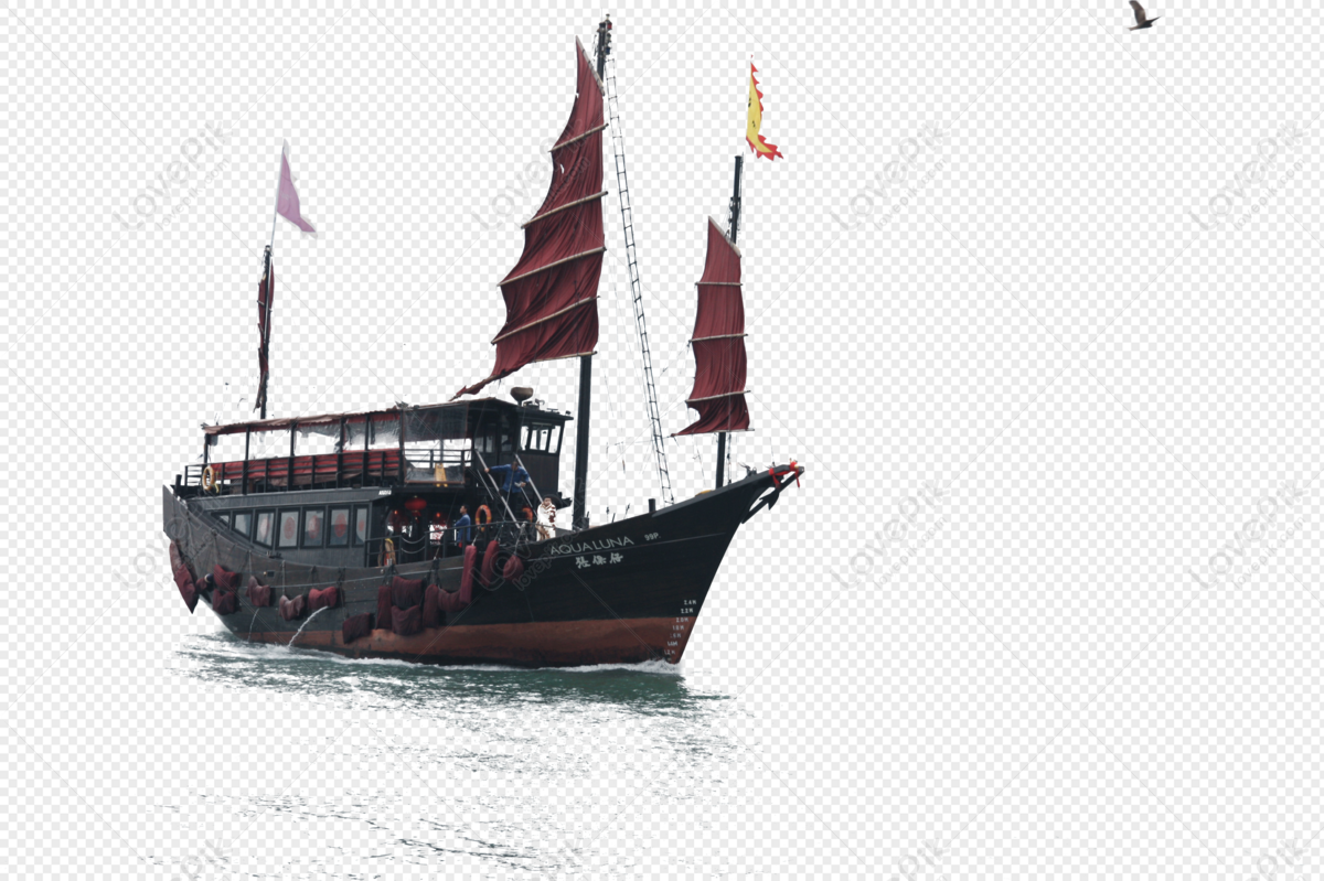 Sailing boat on the water, black water, black boat, sailing ship png image free download