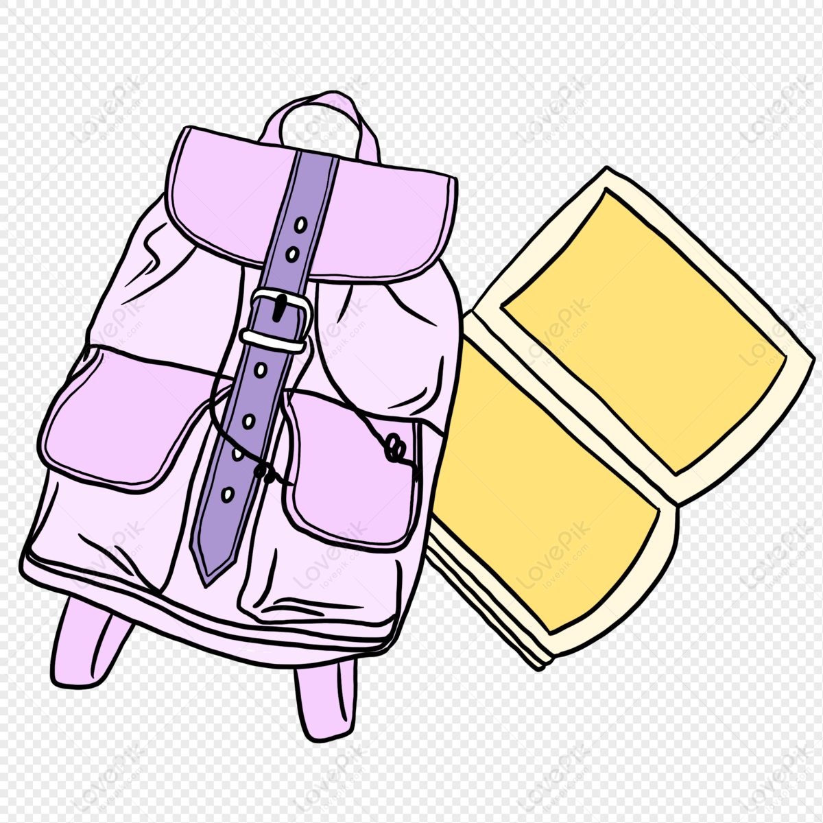 Rounded Backpack Bag Drawing Clipart Set / Outline & Stamp Drawing  Illustrations / School Bag / Back to School / PNG, JPG, SVG, Eps - Etsy  Denmark