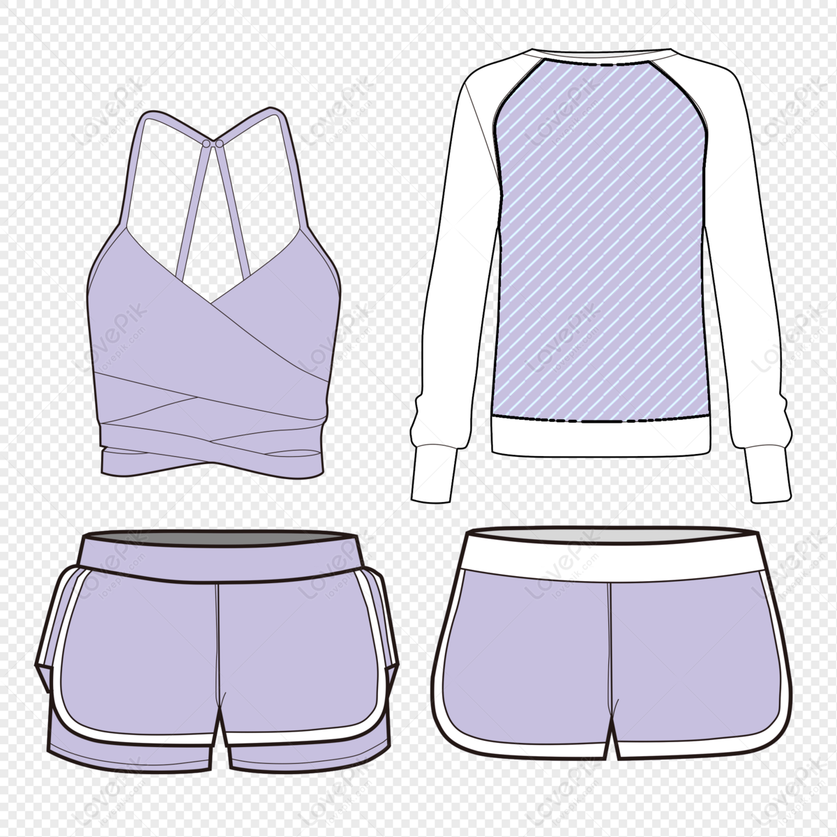 Simple Sportswear Design, Purple Violet, Gray Line, Light Line