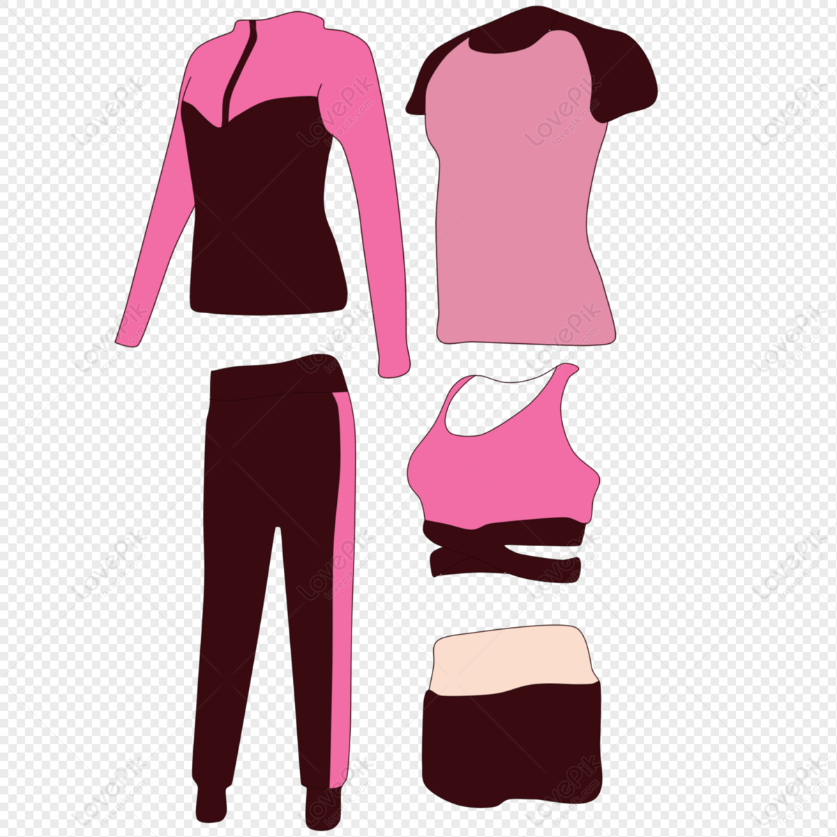 Sportswear, Dark Pink, Colorful Design, Brown Dark PNG Free