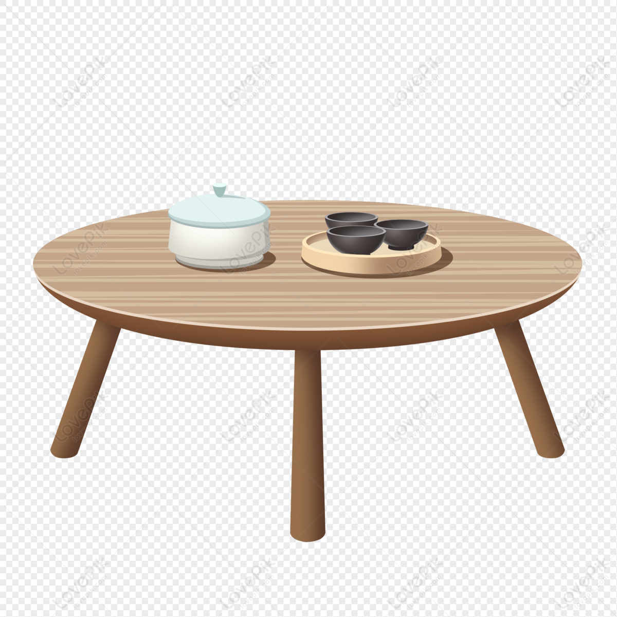 Bàn mầm non mặt bàn tròn gỗ cao su 80x80x40cm KGD012