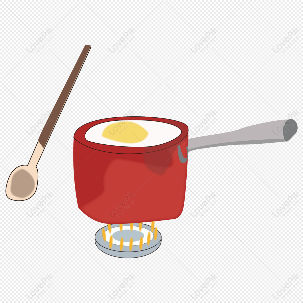 Cartoon Cooking Red Soup Pot Wooden Spoon PNG Picture And Clipart Image For  Free Download - Lovepik | 401241815