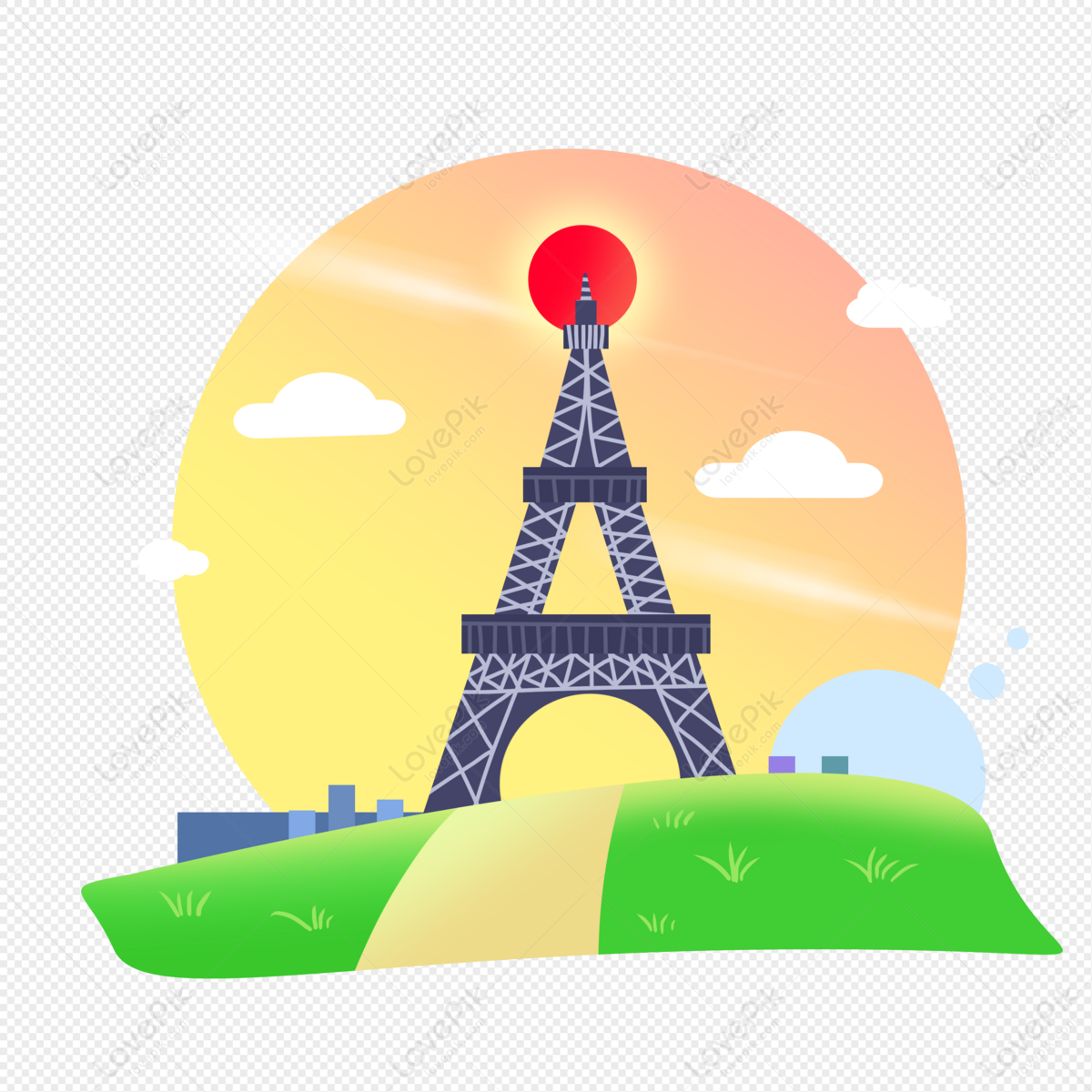 Eiffel tower, light tower, sun vector, paris tower png white transparent