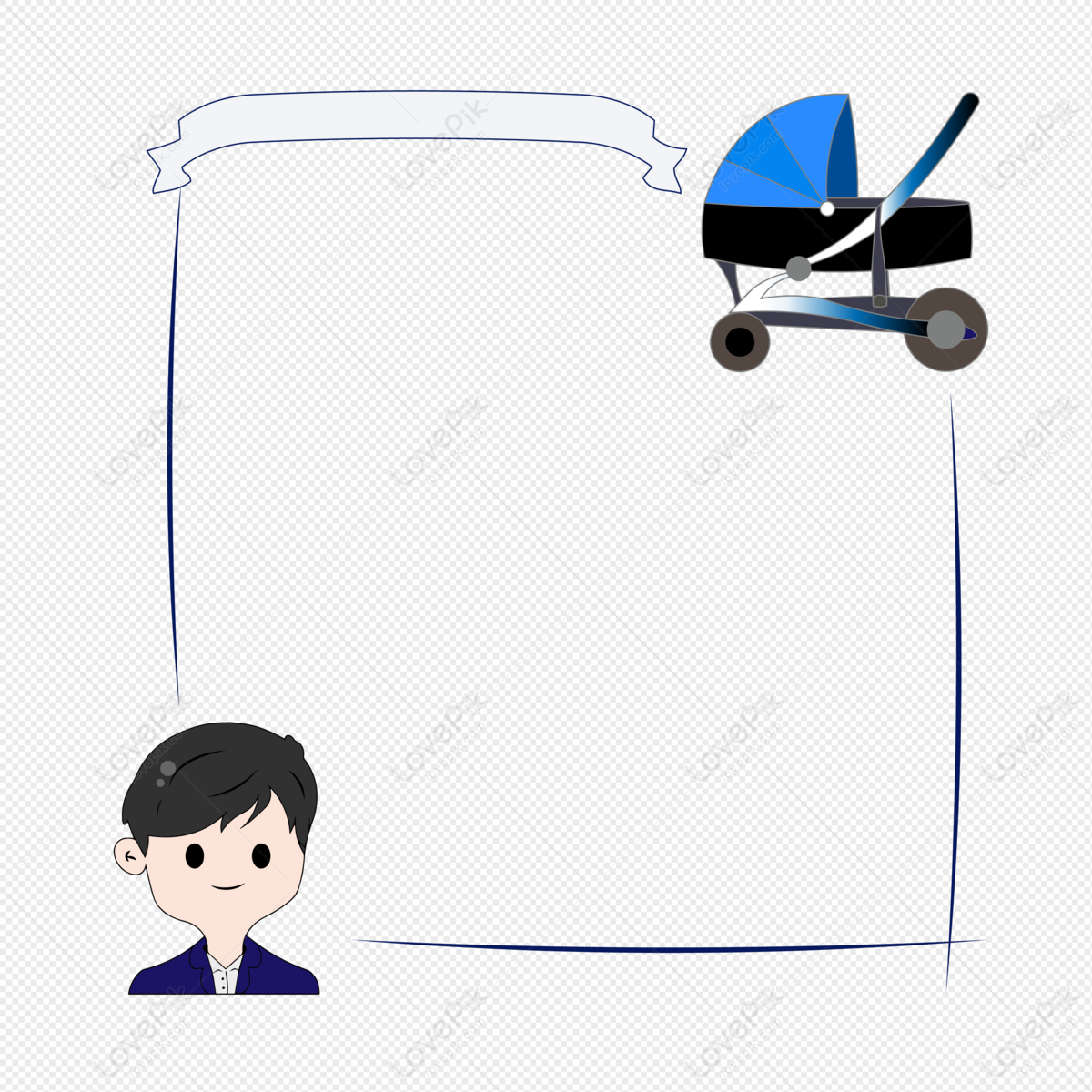 День отца Отец Любви Baby Car Blue Simple Border изображение_Фото номер  401243804_AI Формат изображения_ru.lovepik.com