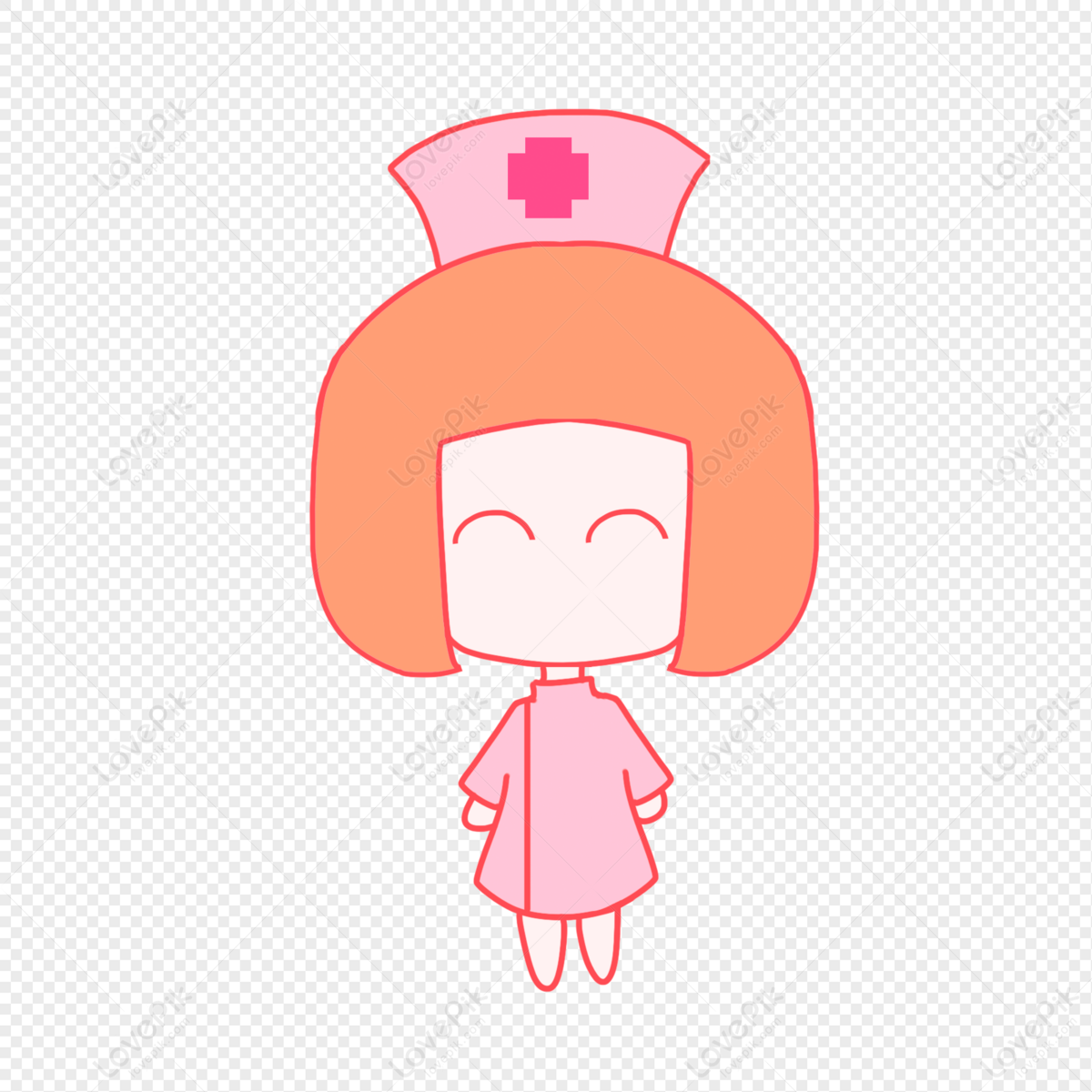Dibujado A Mano Enfermera De Dibujos Animados Día En Polvo Capa PNG  Imágenes Gratis - Lovepik