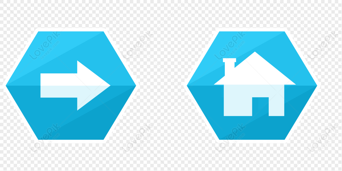 Desenhos Animados Botão De Seta Direita Jogo Hexagon Royalty Free