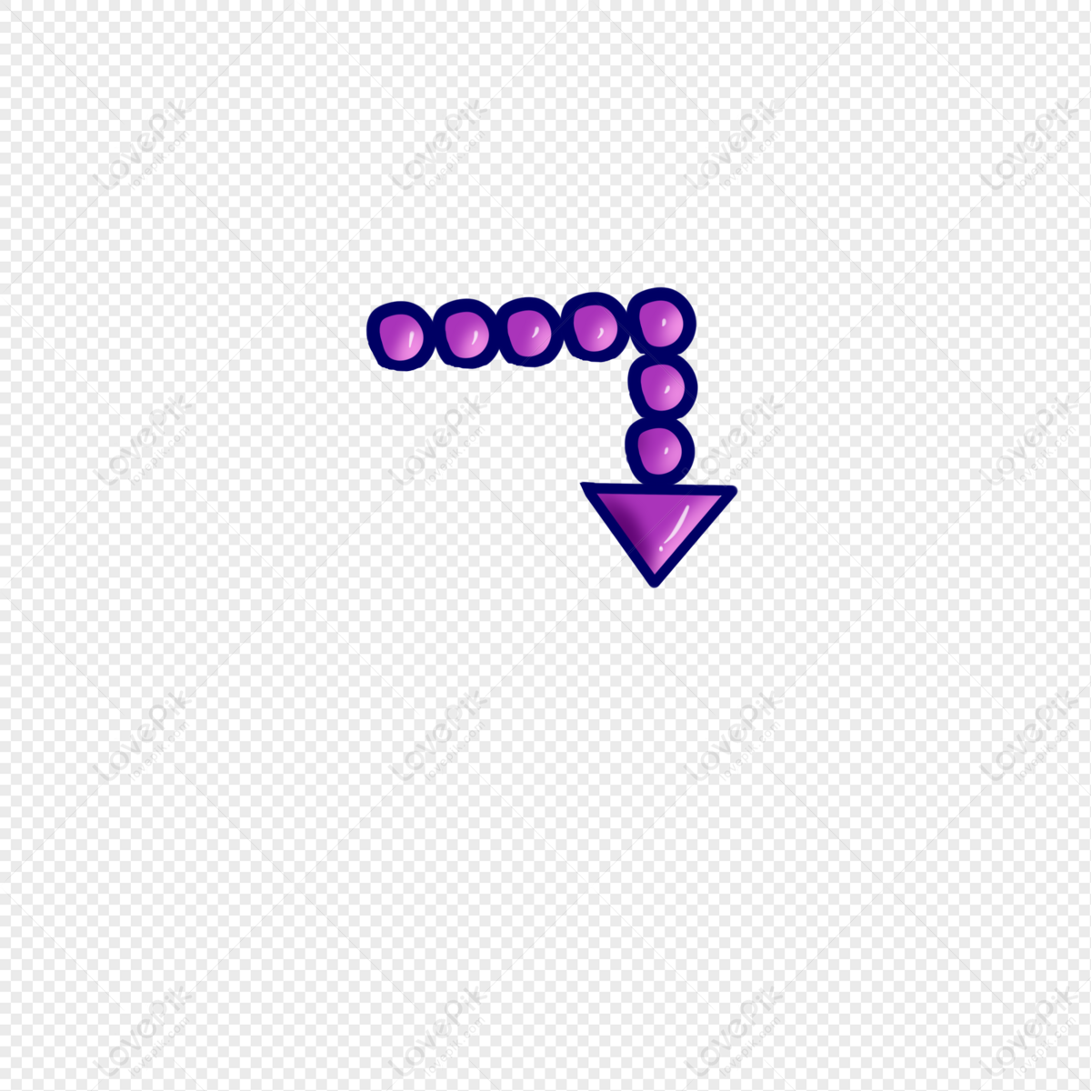 Arrow Purple Down Transparent PNG Clip Art Image​