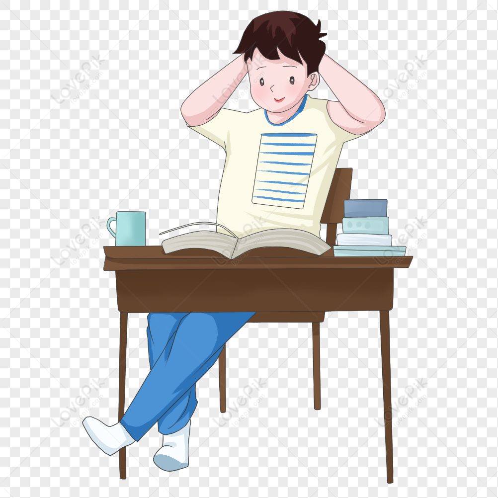 Study review, mock exam, material, desk png picture