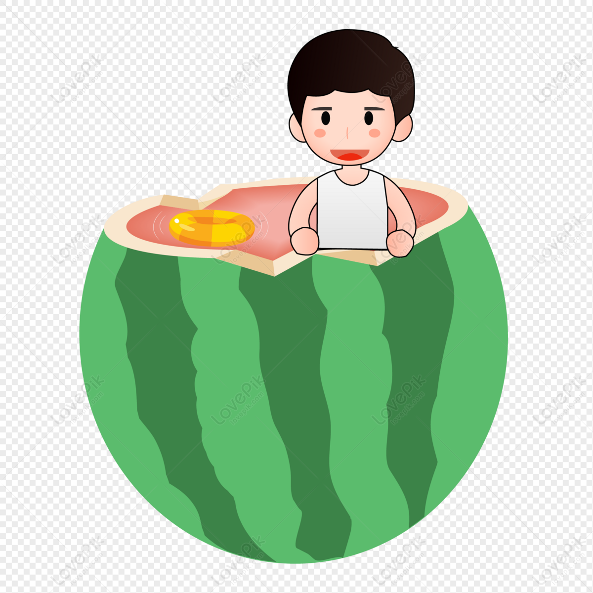 Summer Cartoon Character In Watermelon PNG Picture And Clipart Image For  Free Download - Lovepik | 401252635