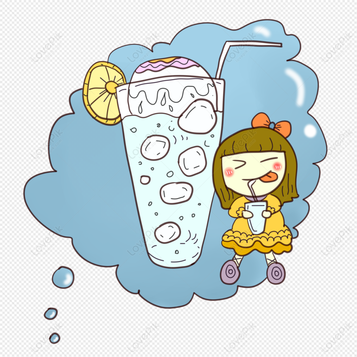 Summer Cartoon Drink Girl Png Picture And Clipart Image For Free 