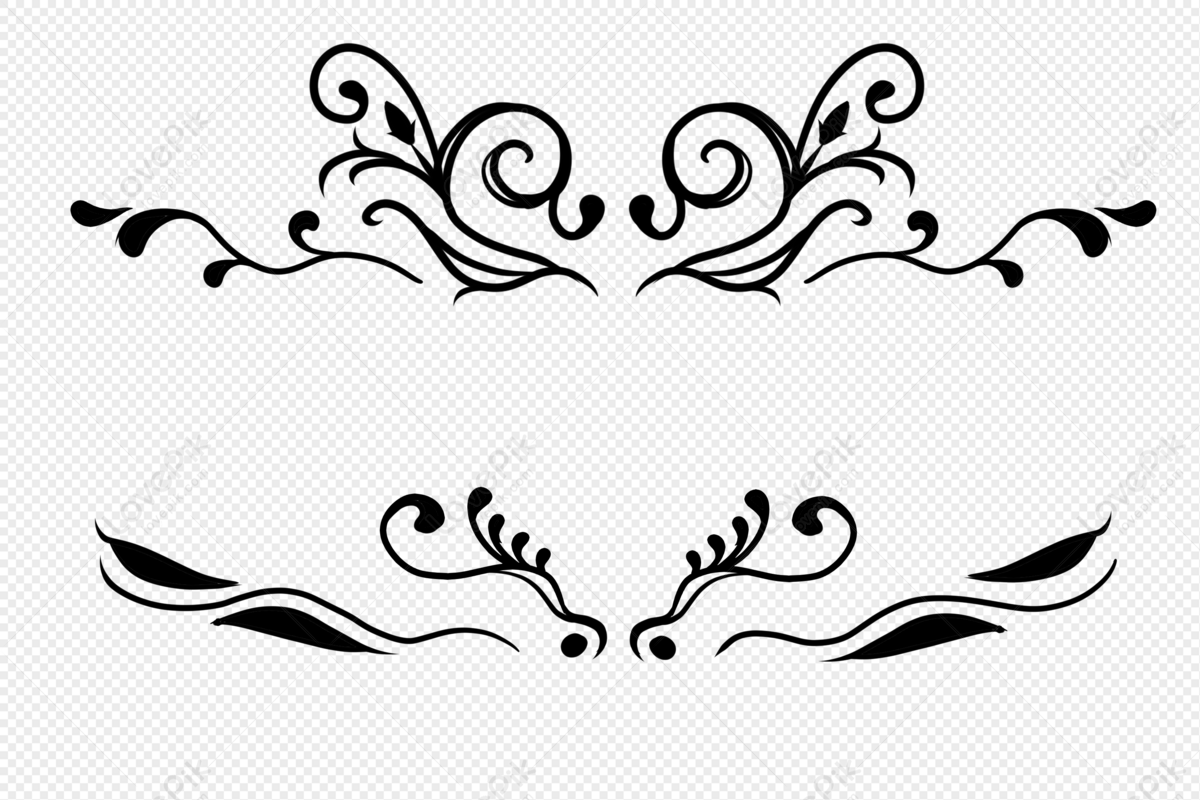 Beautiful Black Lace Shading Black Floral Black Line Black Lines Png Picture And Clipart