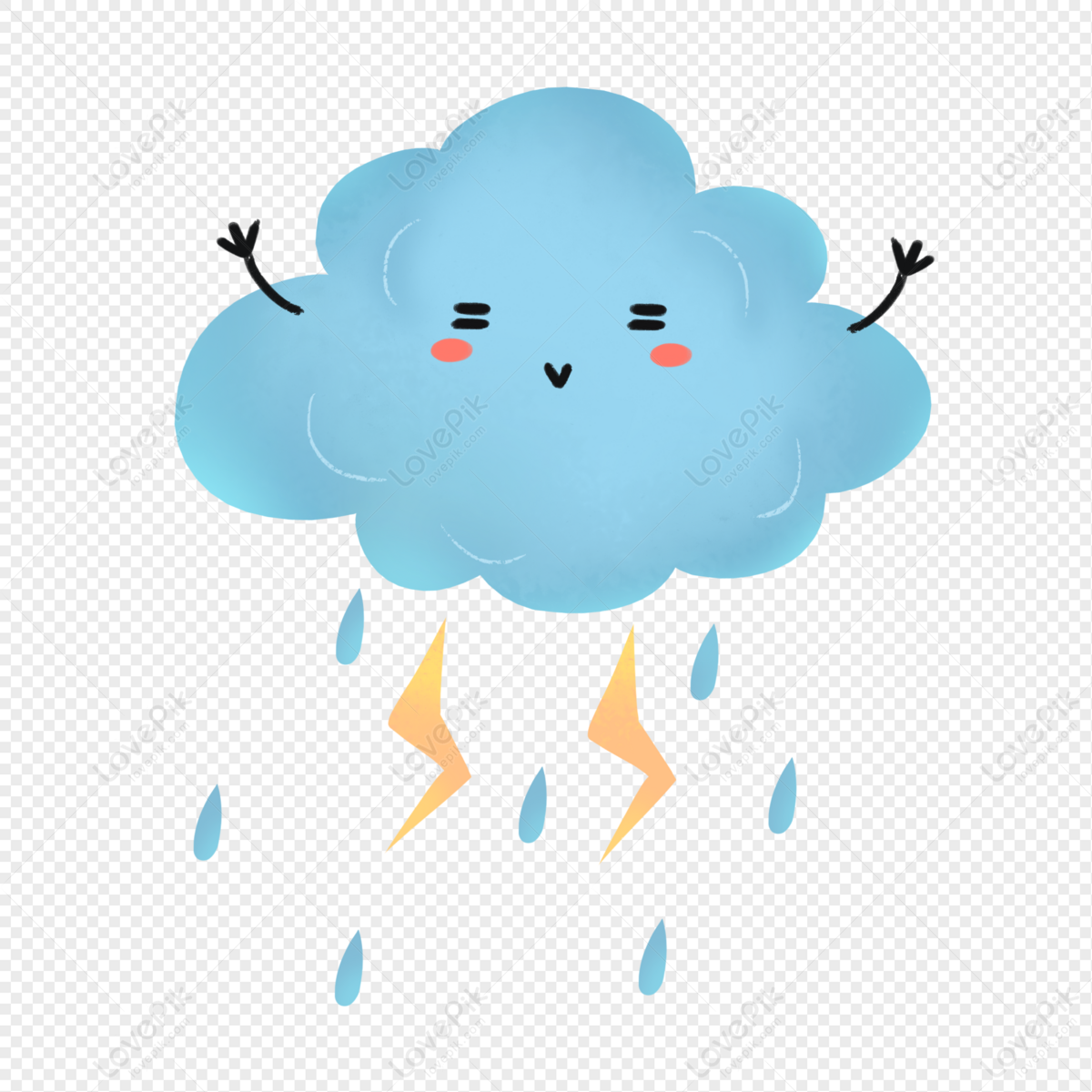 Blue Small Fresh Childrens Day Cute Cloud Raindrops PNG Picture And Clipart  Image For Free Download - Lovepik | 401274765