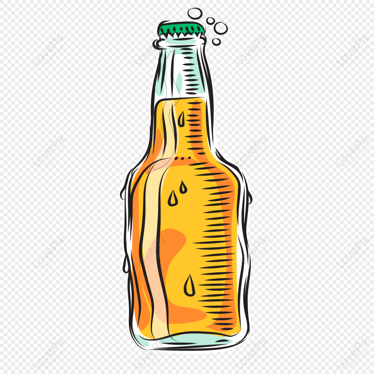 Beer bottle mug can sketch Royalty Free Vector Image