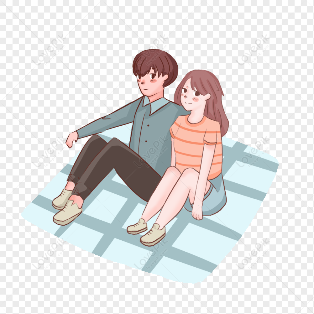 Boy And Girl Sitting Together On A Placemat PNG Transparent And Clipart ...