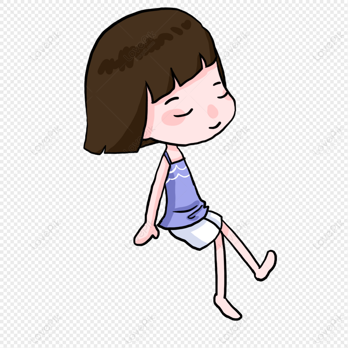Girl Sitting PNG Images With Transparent Background | Free Download On  Lovepik