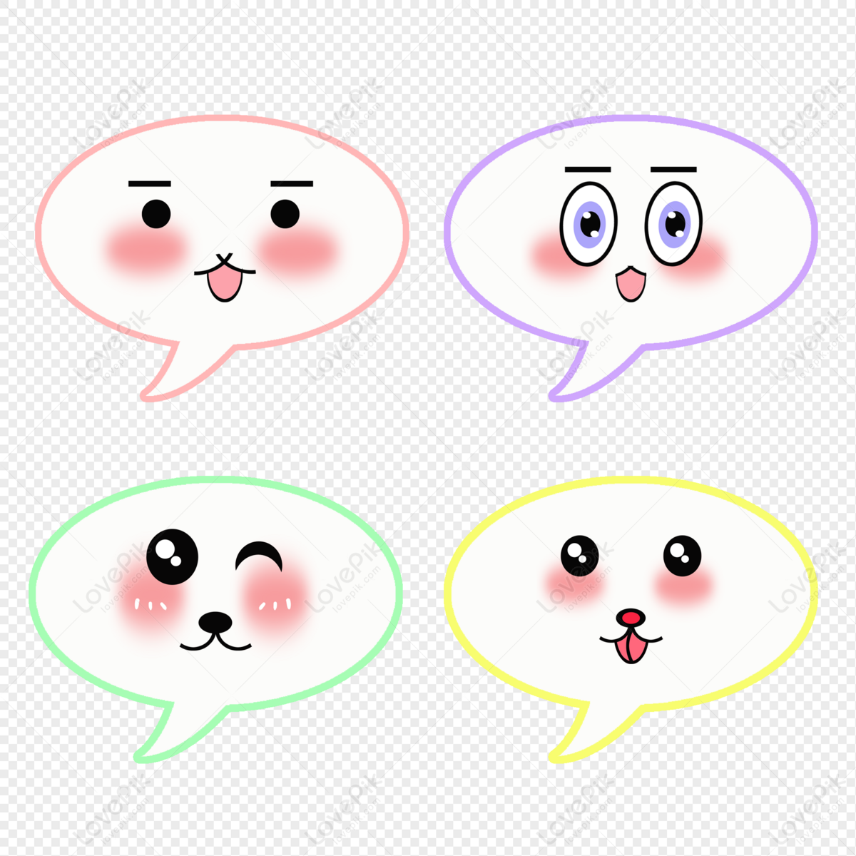 Emoticon Pack Cartoon Hand-painted Naughty Face Free PNG And Clipart Image  For Free Download - Lovepik
