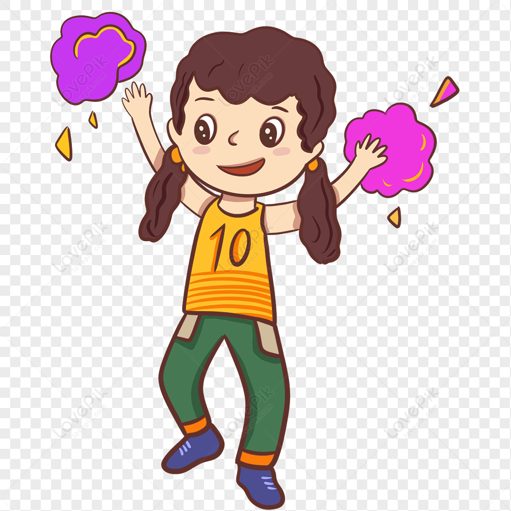 Cartoon Hand Drawn Girls Happy To Participate In The Competition PNG Free  Download And Clipart Image For Free Download - Lovepik | 401277713