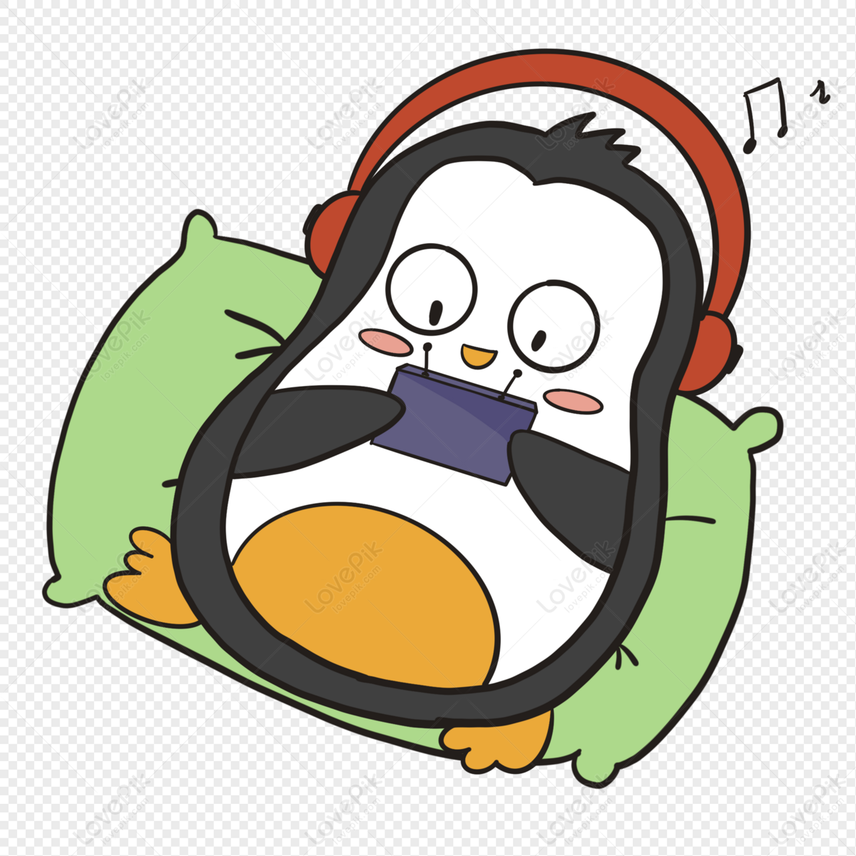 Cartoon Little Penguin Casual Listening Song Illustration Free PNG And  Clipart Image For Free Download - Lovepik | 401267279