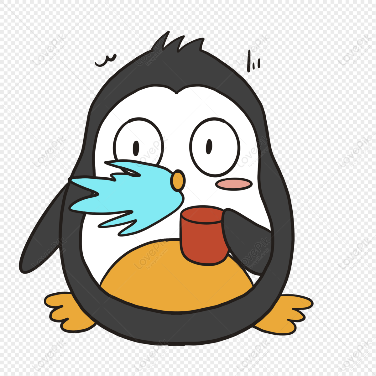 Cartoon Little Penguin Surprised Spray Illustration PNG Picture And Clipart  Image For Free Download - Lovepik | 401267285