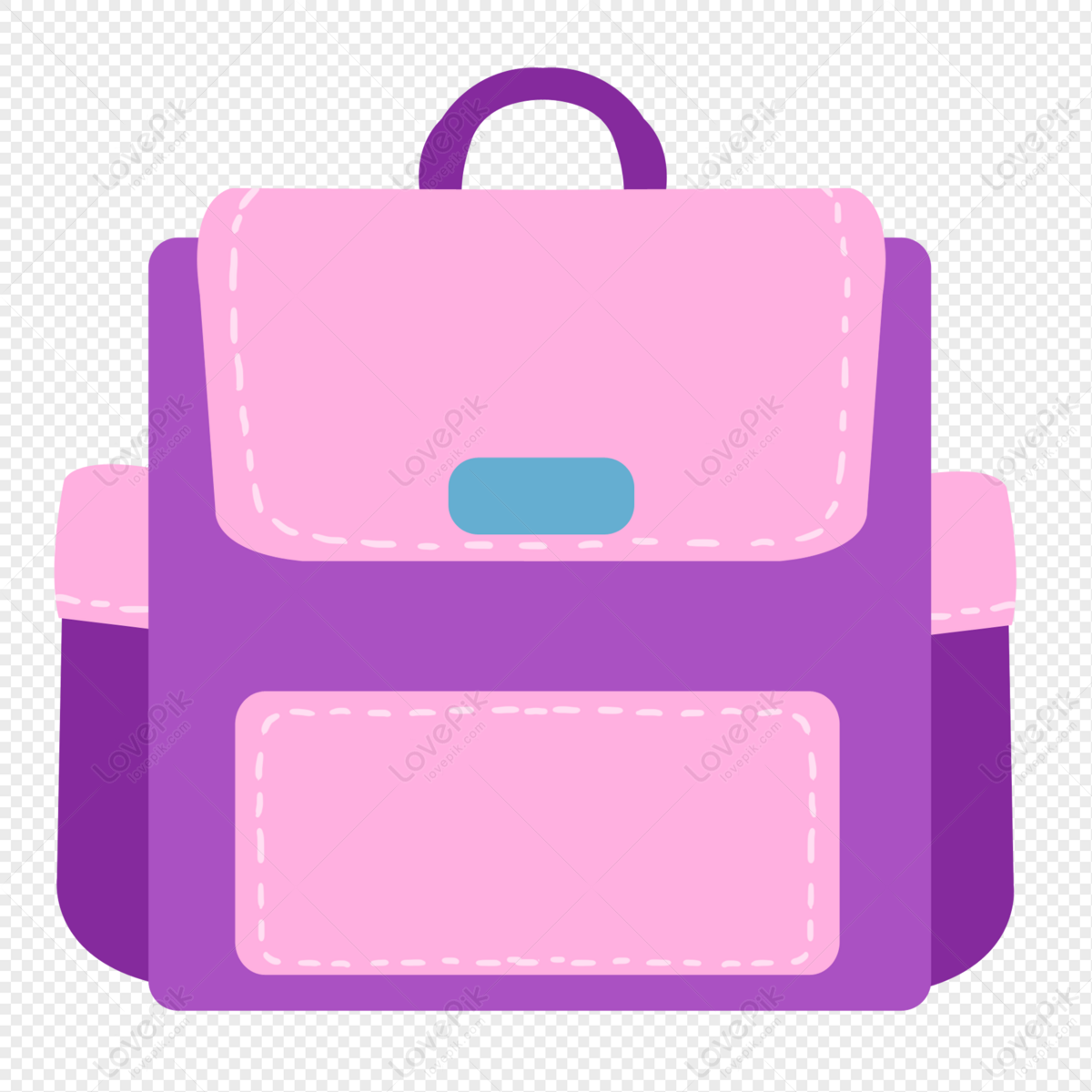 Cartoon Purple Pink Two Color School Bag PNG Image Free Download And  Clipart Image For Free Download - Lovepik | 401274651