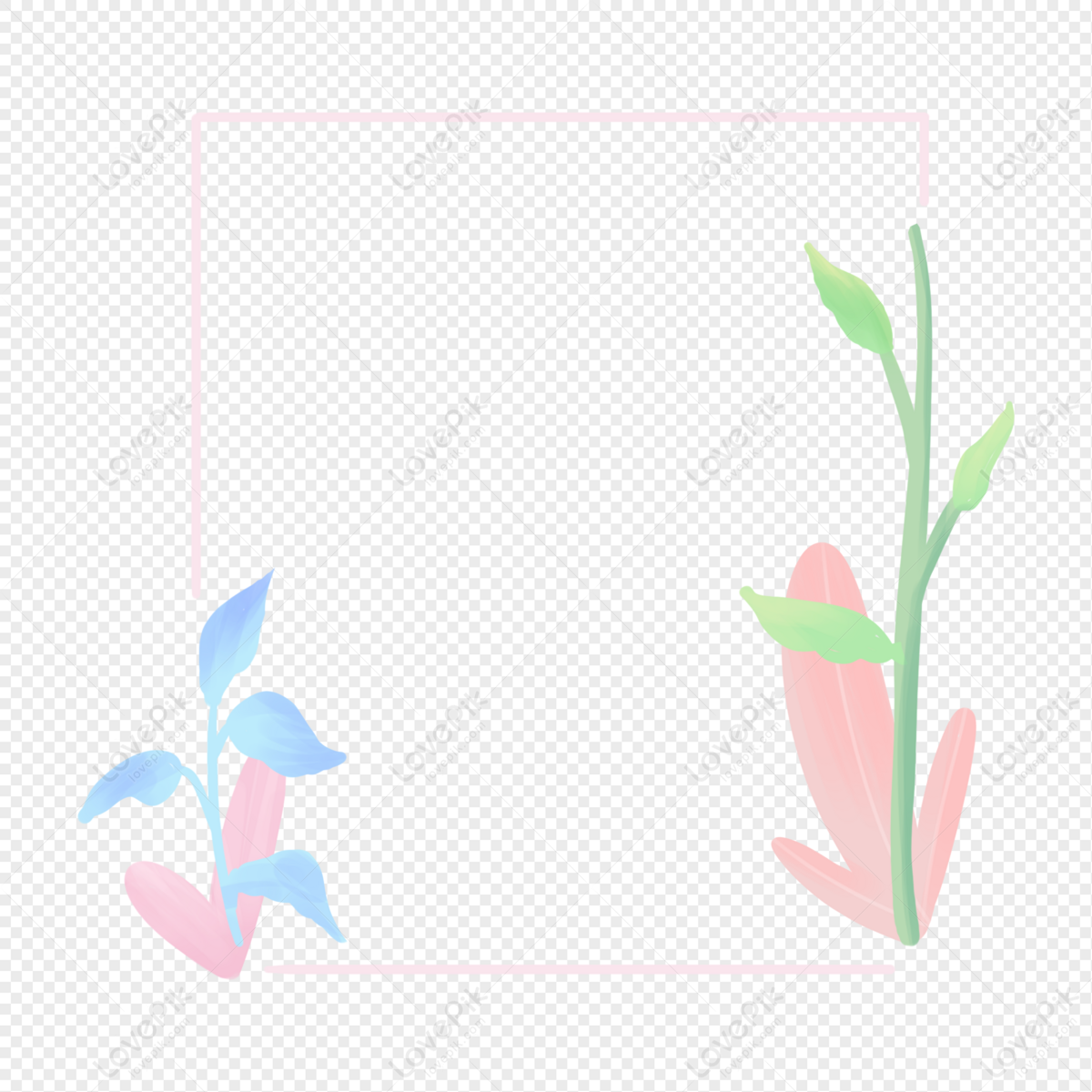 Cartoon Tricolor Plant Border, Tricolor, Plant, Cartoon Border Free PNG ...