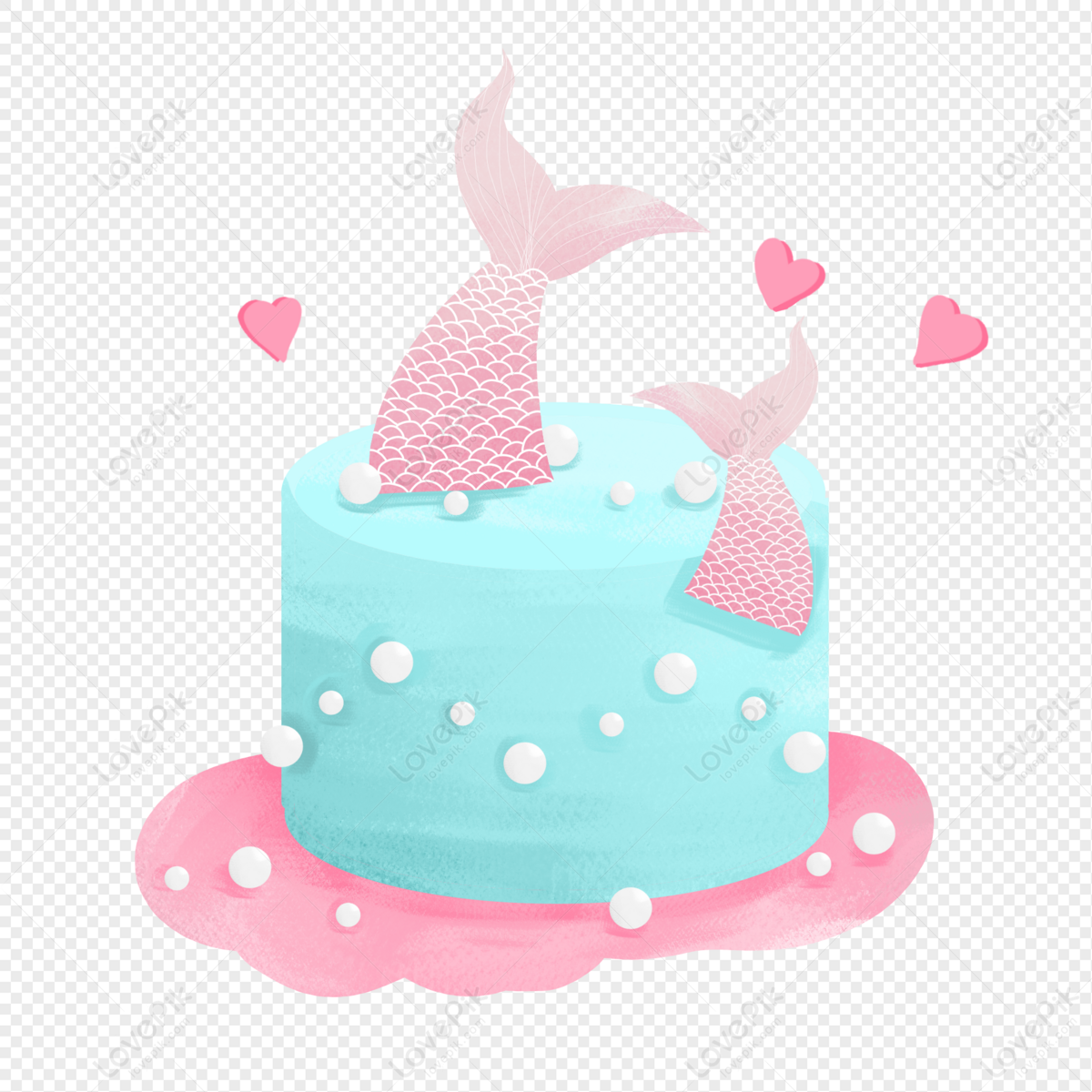 Día De Los Niños Sirena Pastel De Perlas Azul Rosa Degradado Pat PNG  Imágenes Gratis - Lovepik