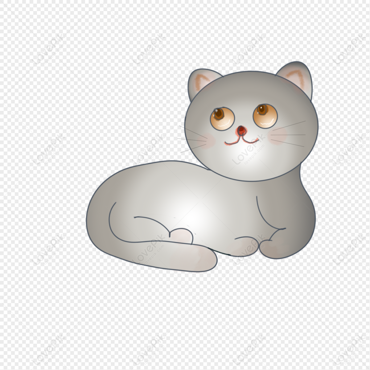 Daddy Proud Expression Short Hand Painted Cute Kitten PNG White Transparent  And Clipart Image For Free Download - Lovepik | 401267742