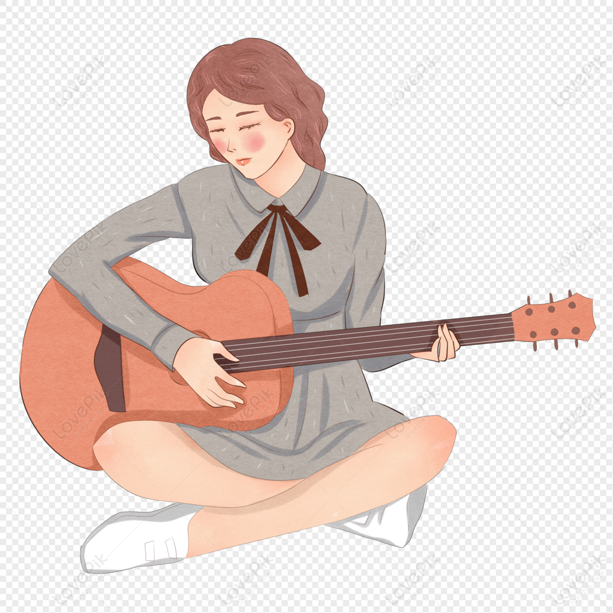 Chica Tocando La Guitarra PNG Imágenes Gratis - Lovepik