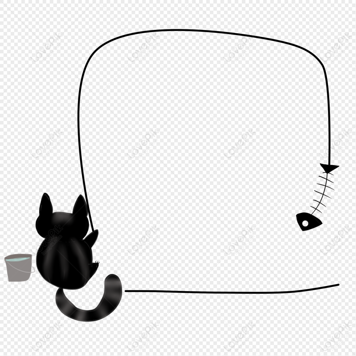 Kitten Fishing Border, Fishing Line, Cartoon Fishing, Fishing Vector PNG  White Transparent And Clipart Image For Free Download - Lovepik
