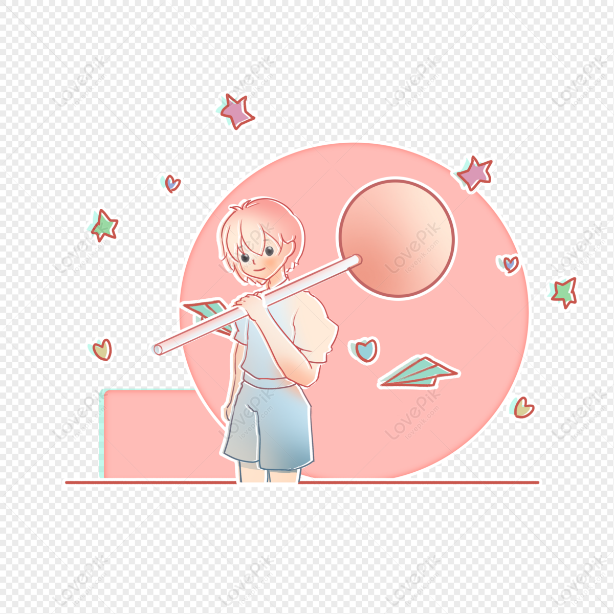 Renders Anime, girl carrying lollipop character transparent background PNG  clipart | HiClipart