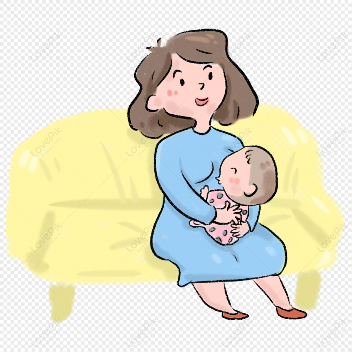 Mother Feeding Baby Cartoon PNG Hd Transparent Image And Clipart Image For  Free Download - Lovepik | 401274594