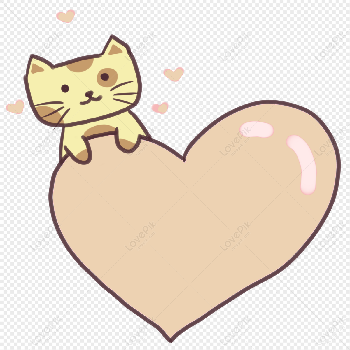 Valentines Day Cat Love Border Cute Doll Png White Transparent And