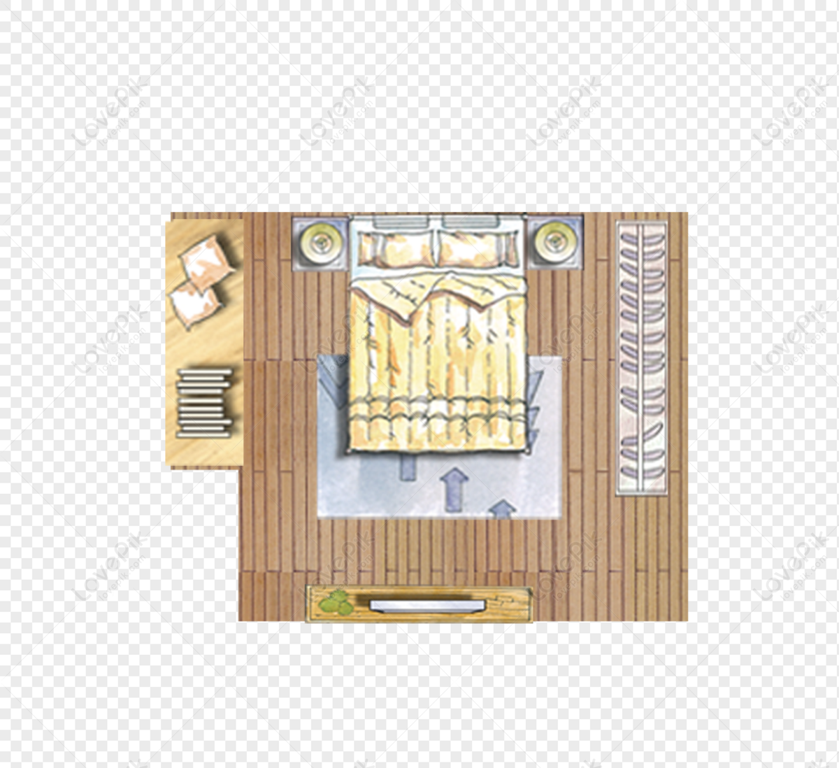 Bedroom Top View, Scenery View, Bedroom Furniture, Aerial View PNG ...