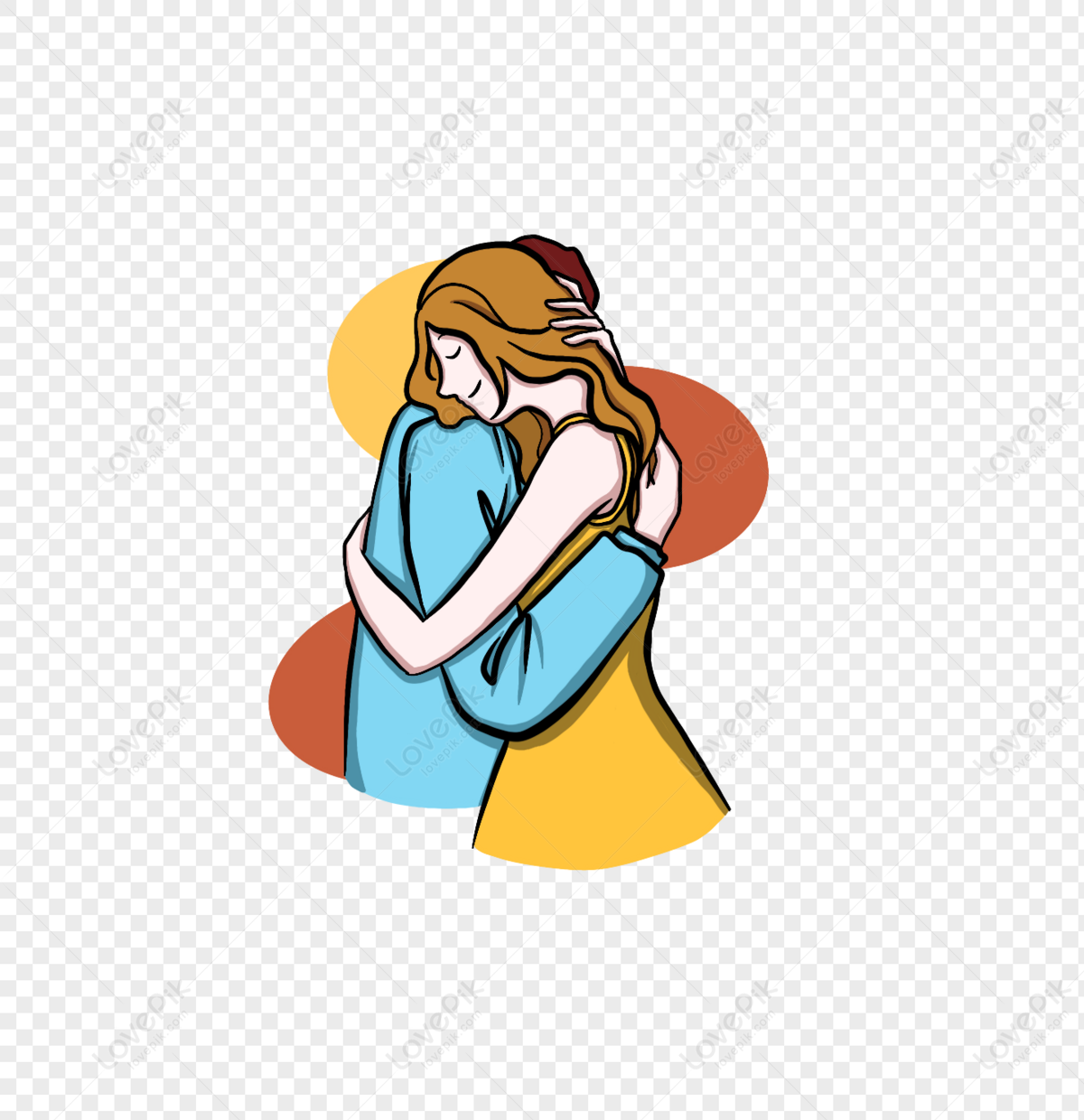 Cartoon Hand Drawn Happy Couple Sweet Hug PNG Image And Clipart Image For  Free Download - Lovepik | 401279408