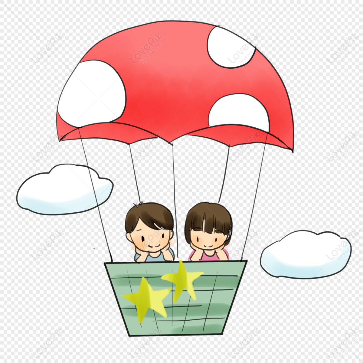 Child Sitting On A Hot Air Balloon PNG Transparent And Clipart Image ...