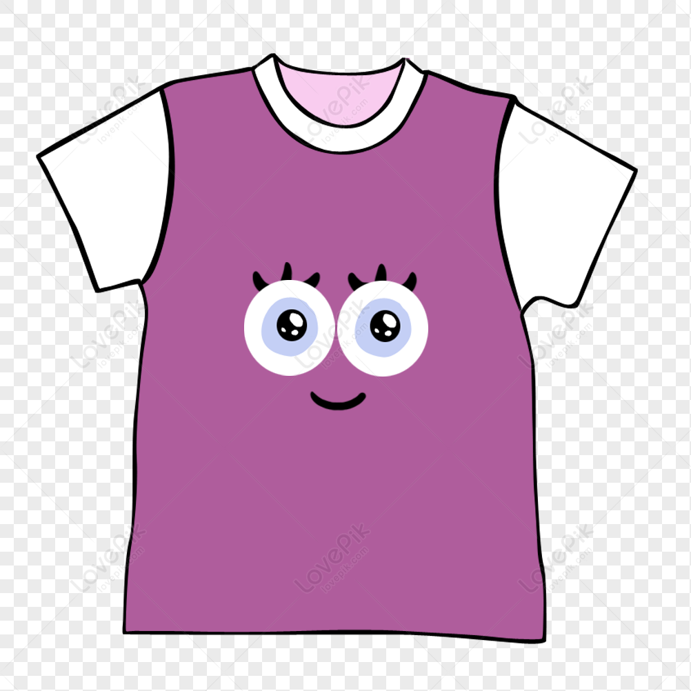 Clothes, Shirt White, Cartoon Purple, Pink Shirt PNG Image And Clipart ...