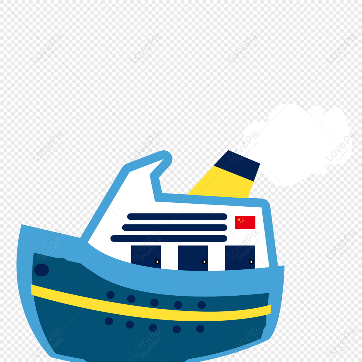 Cruise ship, cartoon ship, blue ship, ship vector png transparent background