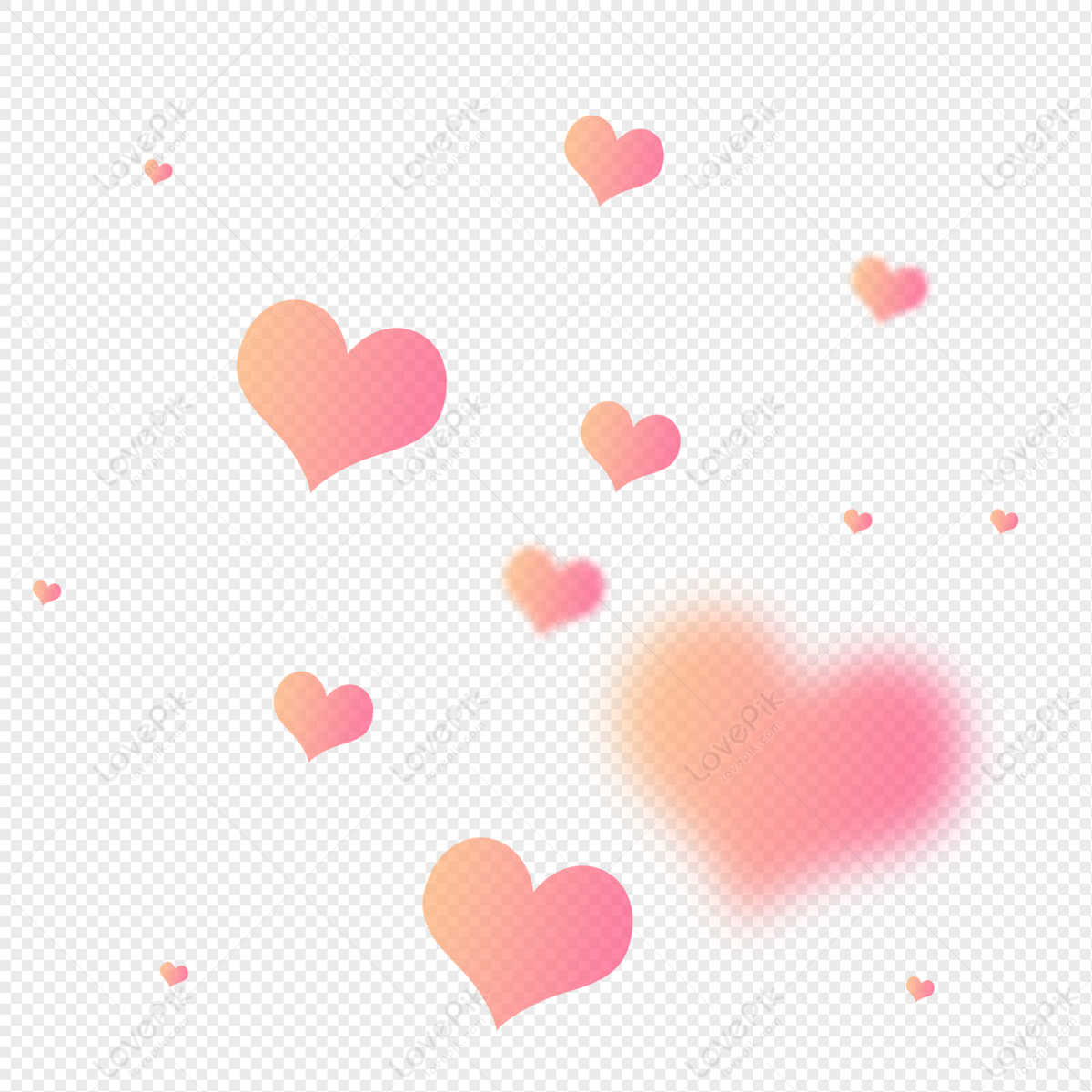 Cute Fairy Tale Love Floating Heart PNG Transparent Background And ...
