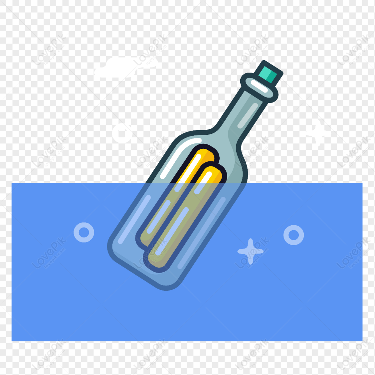 Water Bottle Icon On Transparent Background High-Res Vector