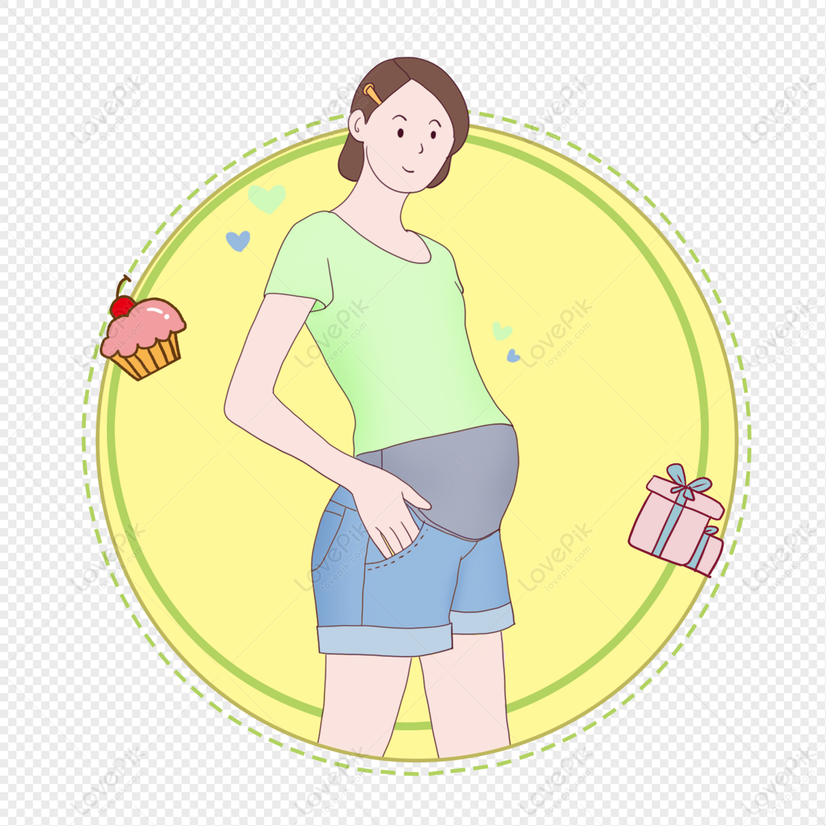 Mujer Embarazada De Dibujos Animados Frescos PNG Imágenes Gratis - Lovepik