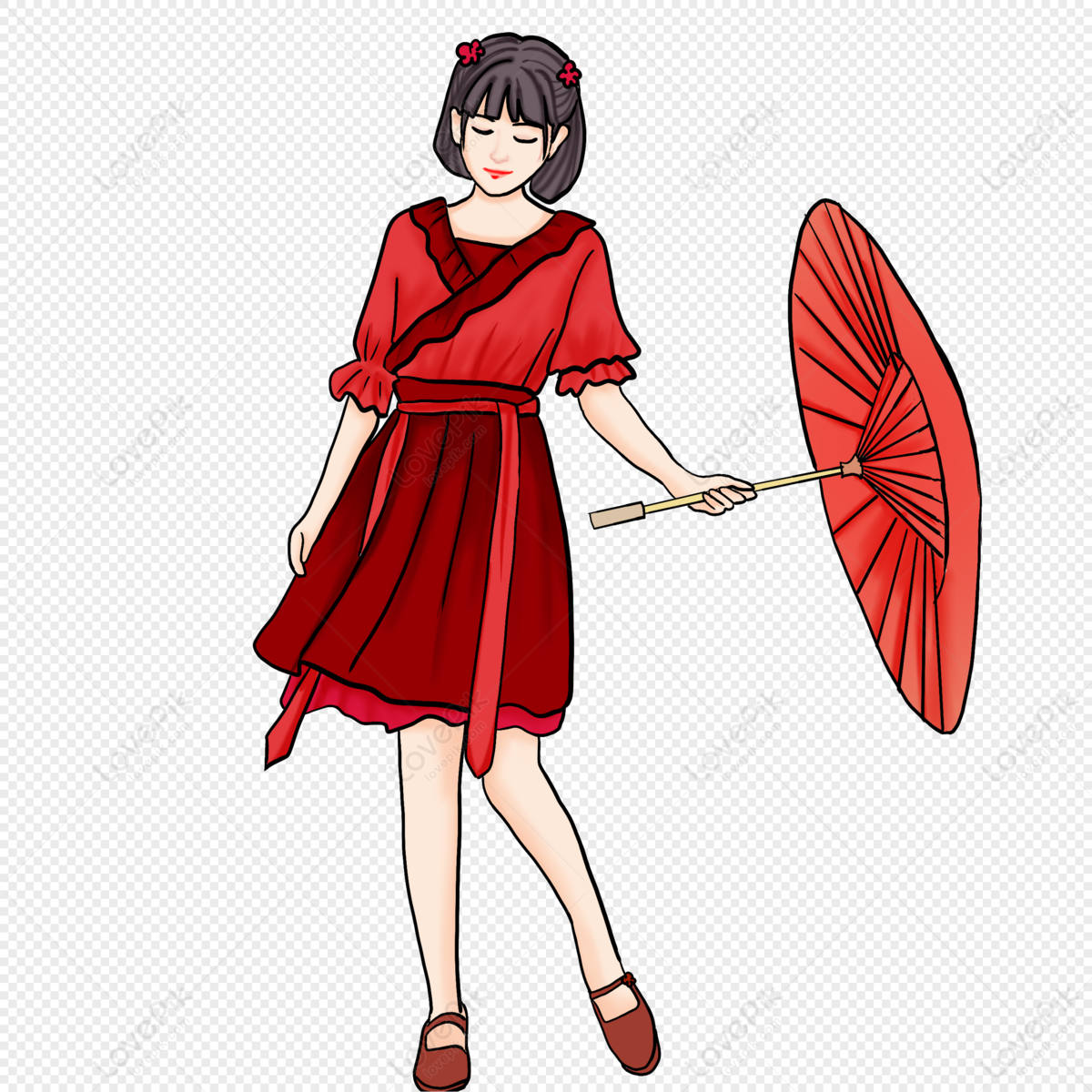 Girl Holding An Umbrella PNG Image Free Download And Clipart Image For ...