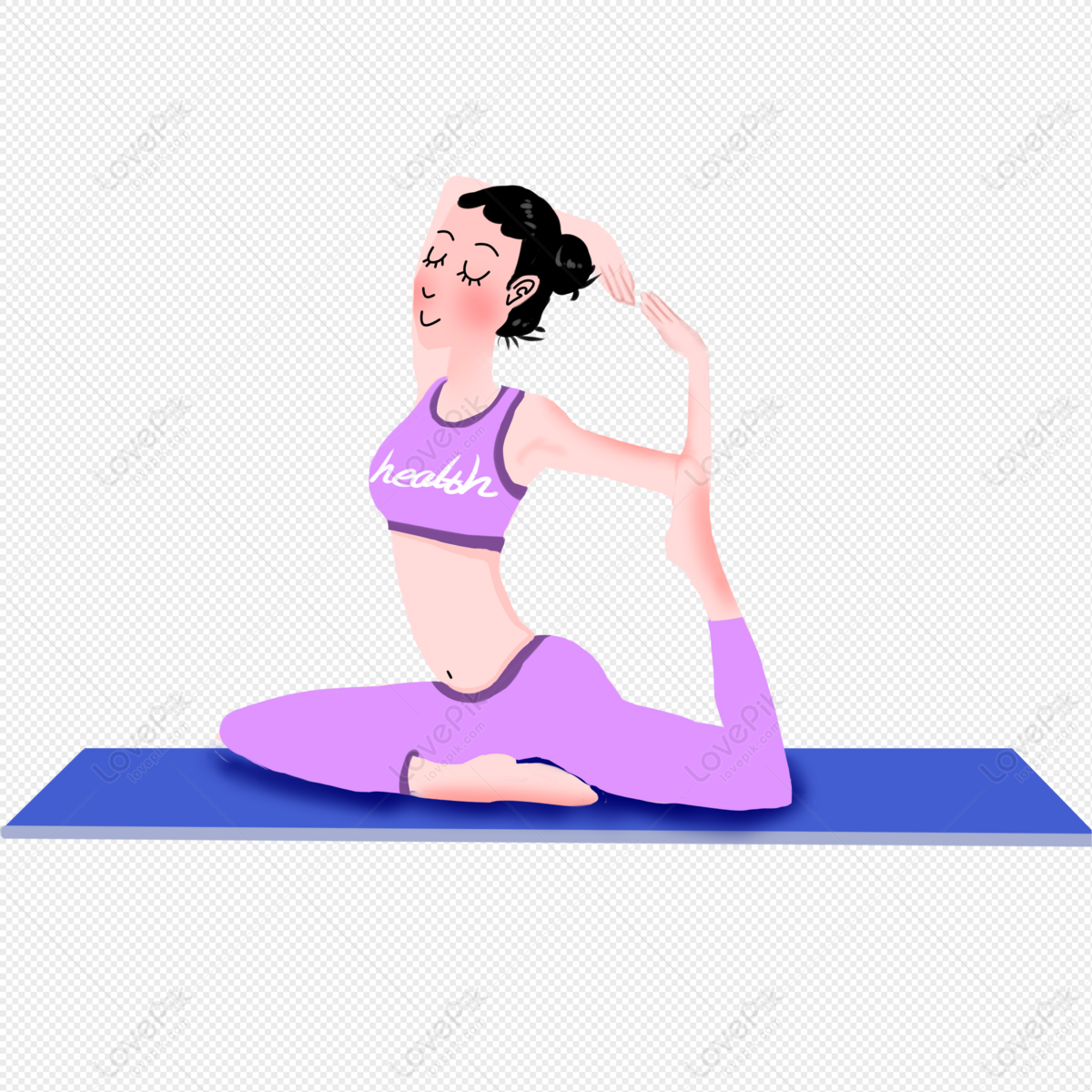 lovepik girl in purple dress practicing yoga png image 401296623 wh1200