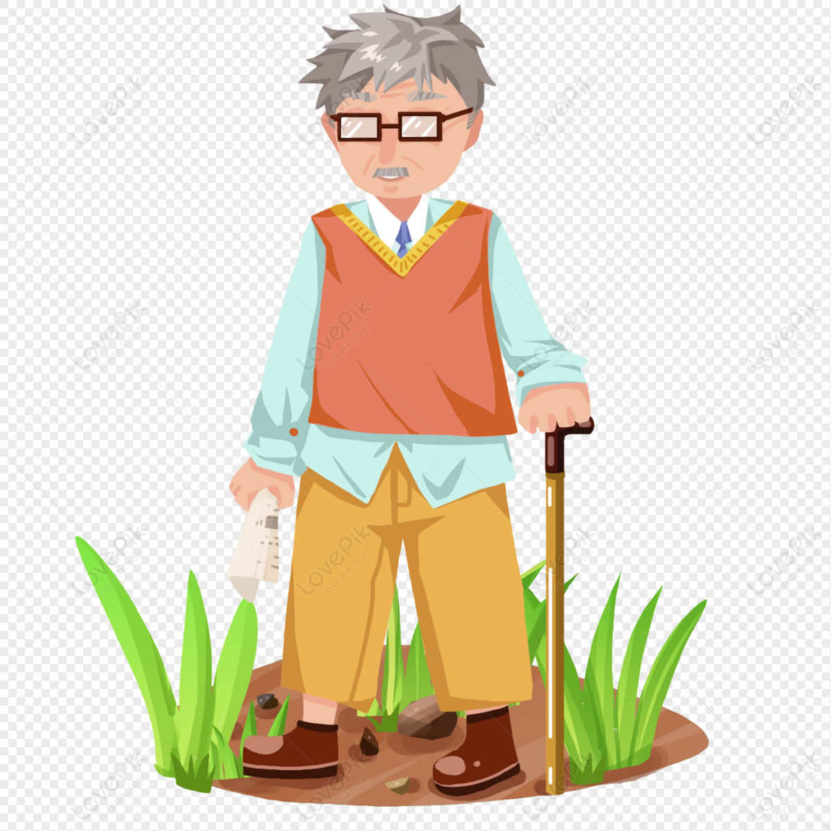 Grandpa Walking PNG Transparent Image And Clipart Image For Free Download -  Lovepik | 401279107